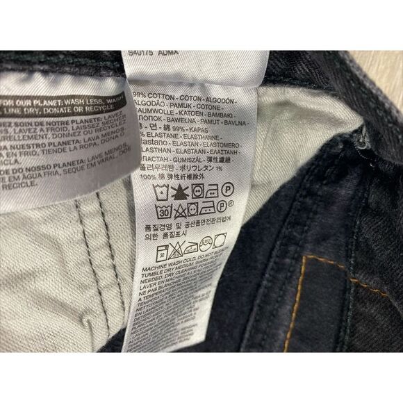 Levis 501 Jeans Mens 42 Button‎ Fly Black Denim Straight Leg Adult Casual 42x34 - Picture 3 of 13